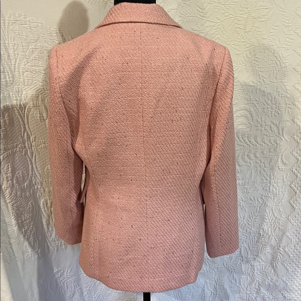 Mina Self Pink and Gold Speckled Double-Breasted Blazer, size medium - Picture 8 of 13